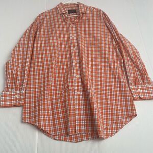 Ledbury Fine Shirting Checkered shirt collared buttons size 17.5/37 Long Sleeve